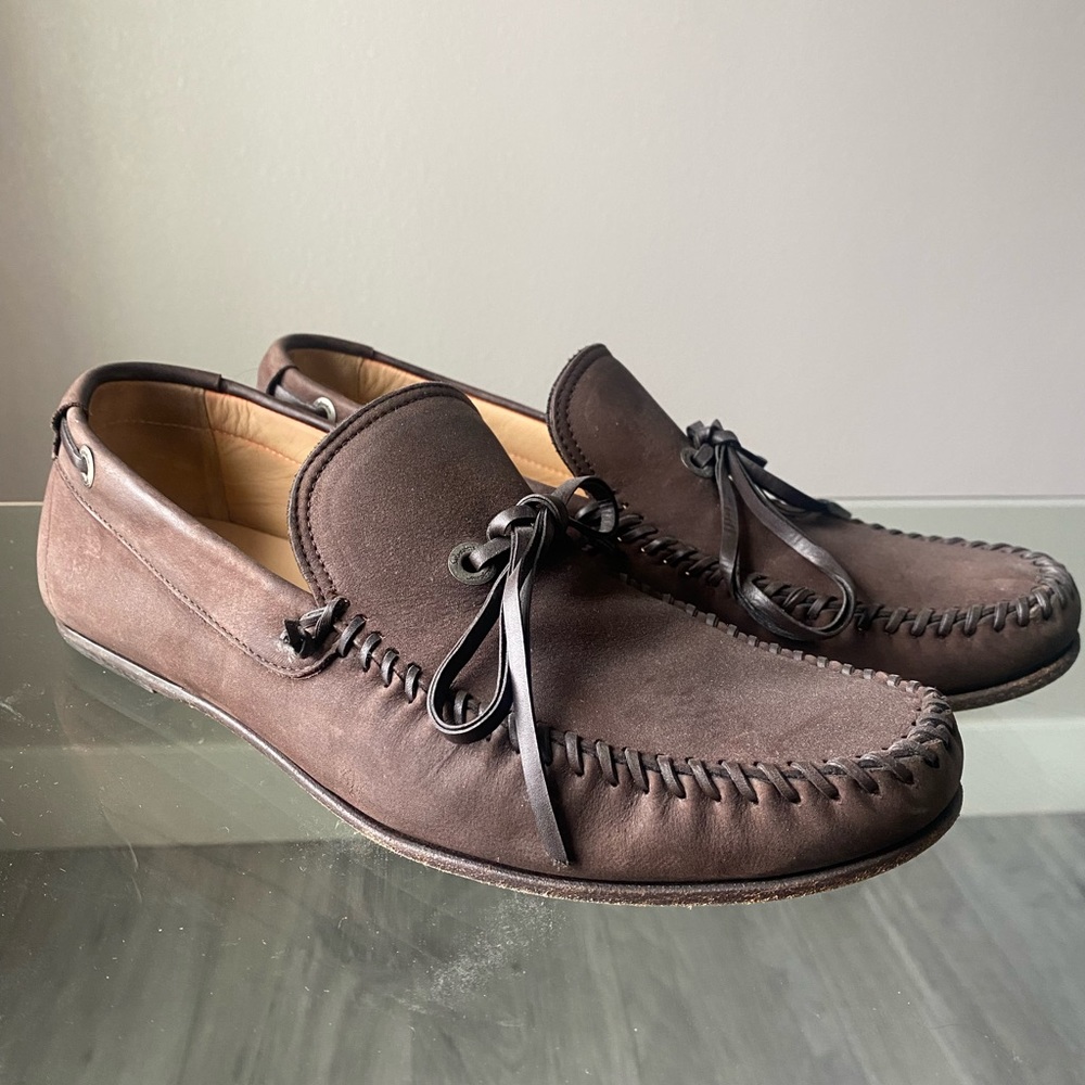 Mens Ferragamo brown loafer shoes in size 9